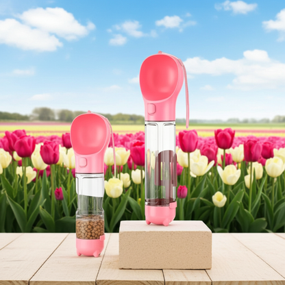 3-in-1 Portable Dog Water Bottle & Food Dispenser