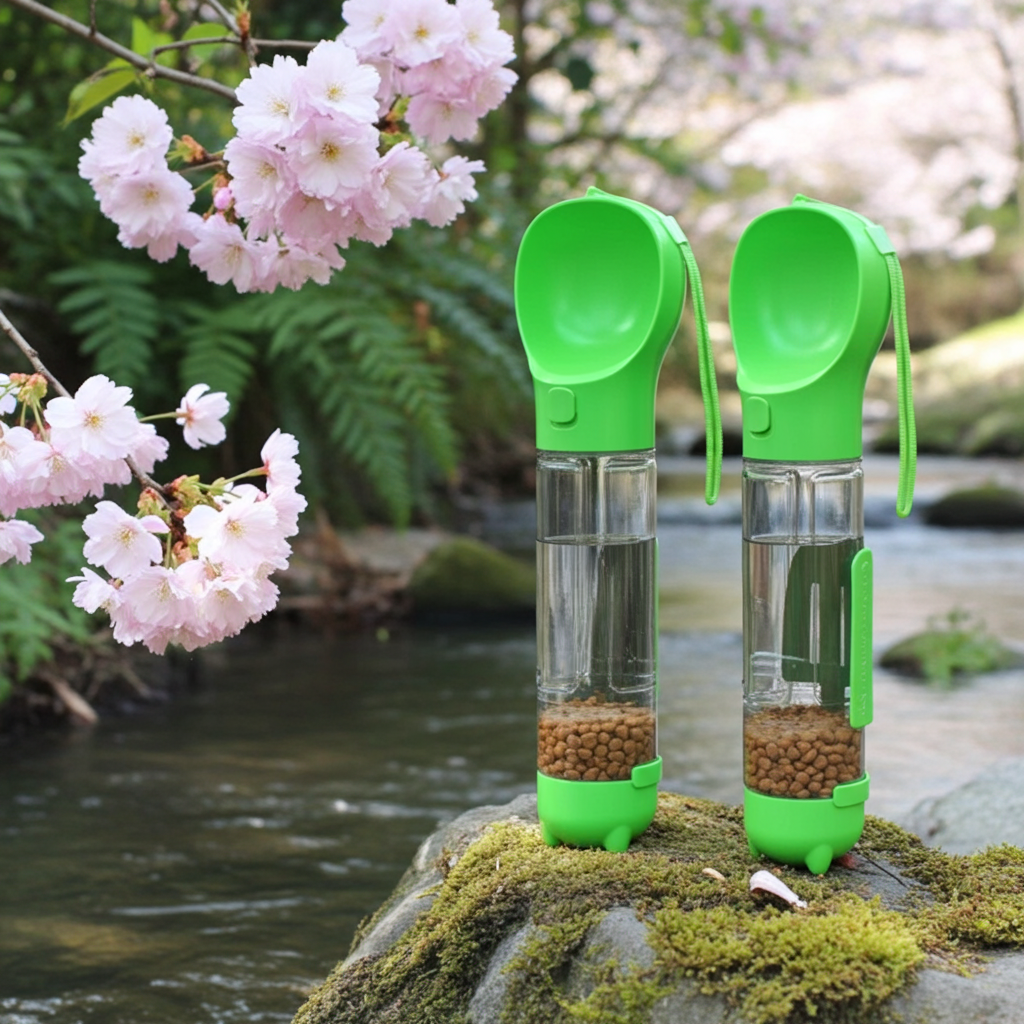 3-in-1 Portable Dog Water Bottle & Food Dispenser